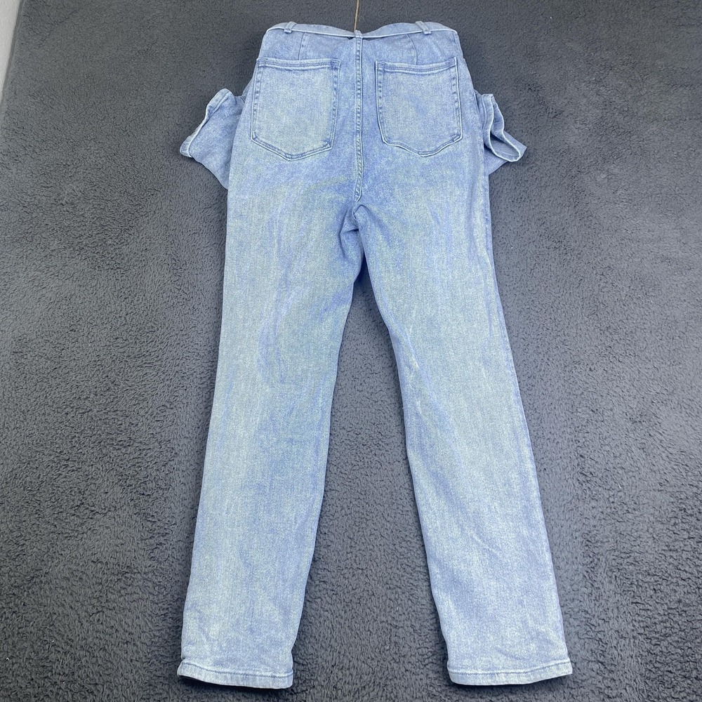 Good American Jumpsuit Womens Size 1 Light Wash Denim Short Sleeve Belted Blue - Picture 10 of 13